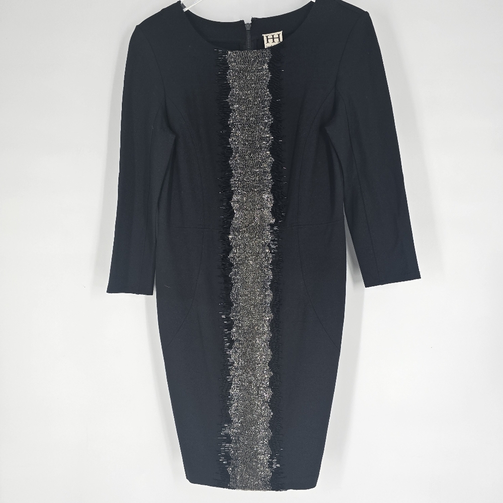 Haute Hippie Black Beaded Pencil Dress Size S NEW